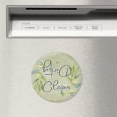 Olive Branch Script Clean Dirty Dishwasmachine Magneet (Insitu (Vaatwasser))