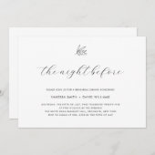 Olive Branch Script Rehearsal Dinner Invitation Kaart (Voorkant / Achterkant)