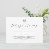 Olive Branch Script Wedding Invitation Kaart (Staand voorkant)