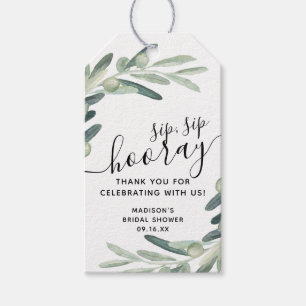 Olive Branch Sip Sip Hoera Bruidsfeest Favor Cadeaulabel