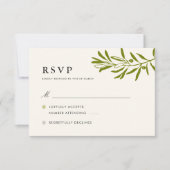 Olive Branch Trouw RSVP kaart | Ivoor (Voorkant)