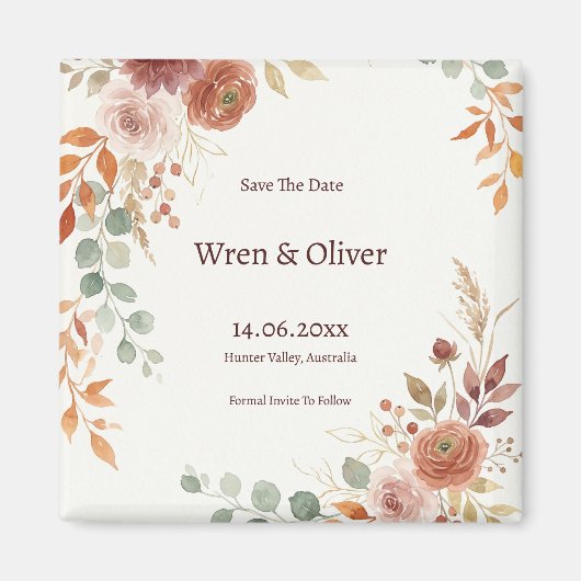 Olive Branch Trouwkaart Magneet (Voorkant)
