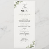Olive Branch Trouwmenu | Elegant groen Menu (Voorkant)
