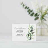 Olive Branch Vineyard Wedding Accommodation Card Informatiekaartje (Staand voorkant)