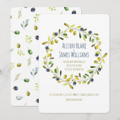 Olive Branch waterverf bruiloft uitnodigingskaart Kaart (Voorkant / Achterkant)