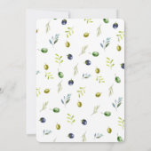 Olive Branch waterverf bruiloft uitnodigingskaart Kaart (Achterkant)