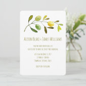 Olive Branch waterverf bruiloft uitnodigingskaart Kaart (Staand voorkant)