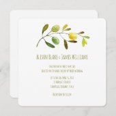 Olive Branch waterverf bruiloft uitnodigingskaart Kaart (Voorkant / Achterkant)