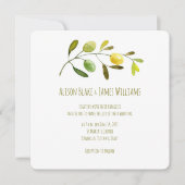 Olive Branch waterverf bruiloft uitnodigingskaart Kaart (Voorkant)