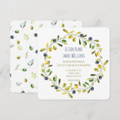 Olive Branch waterverf bruiloft uitnodigingskaart Kaart (Voorkant / Achterkant)