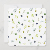 Olive Branch waterverf bruiloft uitnodigingskaart Kaart (Achterkant)