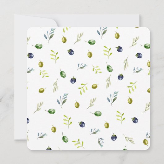 Olive Branch waterverf bruiloft uitnodigingskaart Kaart (Achterkant)