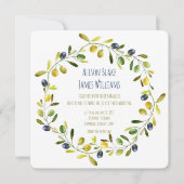 Olive Branch waterverf bruiloft uitnodigingskaart Kaart (Voorkant)