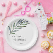 Olive Branch Waterverf Personalized Wedding Papieren Bordje (Feest)