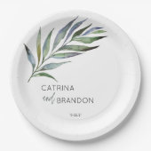 Olive Branch Waterverf Personalized Wedding Papieren Bordje (Voorkant)