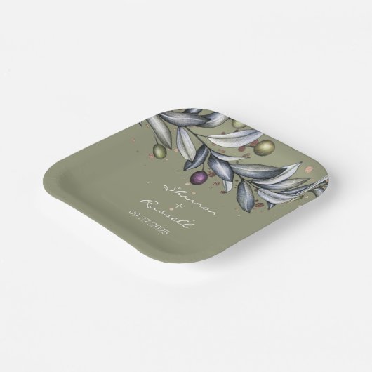 Olive Branch Wedding 7-inch Bord (Gebogen)