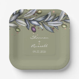 Olive Branch Wedding 7-inch Bord