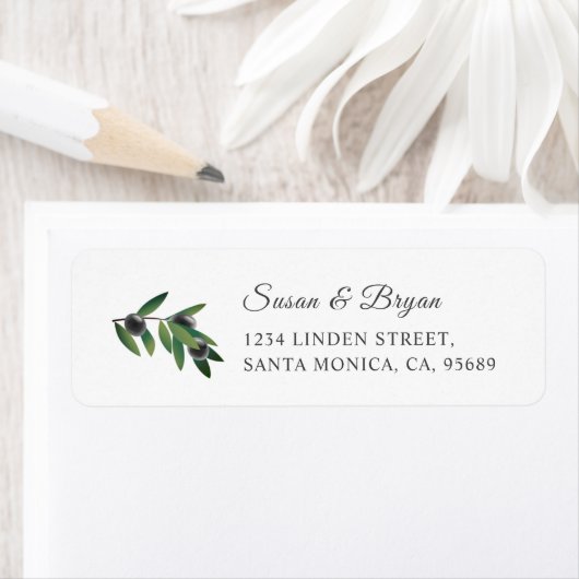 Olive Branch Wedding Address Label (Insitu)