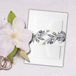 Olive Branch Wedding Belly Band Uitnodigingen Wikkel