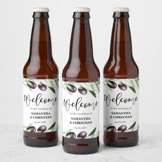 Olive Branch Wedding Bier Label Bier Etiket (Flessen)