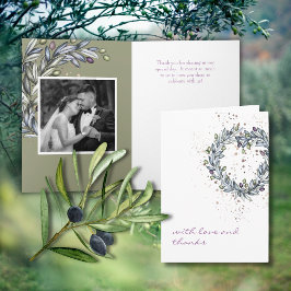 Olive Branch Wedding Folded Love & Bedankt Kaart
