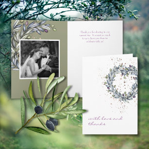 Olive Branch Wedding Folded Love & Bedankt Kaart