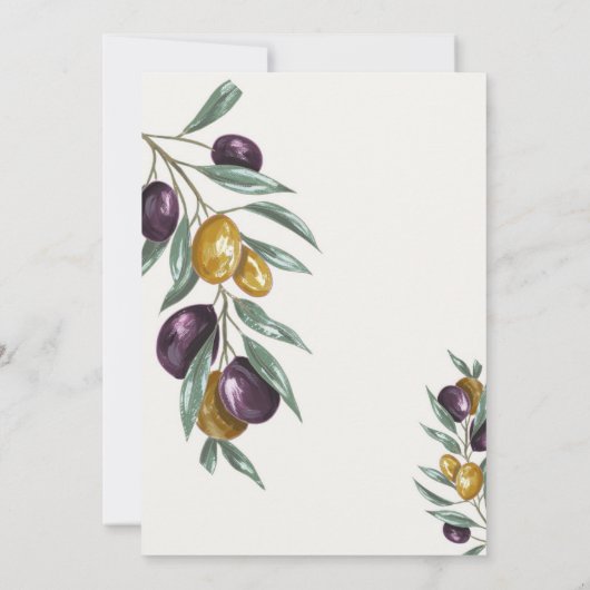Olive Branch wedding for Family and Friends Kaart (Achterkant)