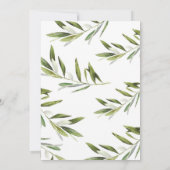 Olive Branch Wedding Invitation for Navy Kaart (Achterkant)