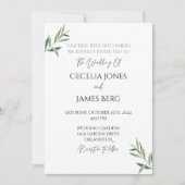Olive Branch Wedding Invitation Kaart (Voorkant)