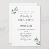 Olive Branch Wedding Invitation Kaart (Voorkant / Achterkant)