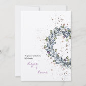 Olive Branch Wedding Invitation Kaart (Achterkant)
