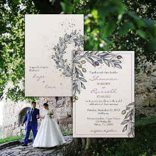 Olive Branch Wedding Invitation Kaart