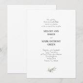 Olive Branch Wedding Invitation Kaart (Voorkant / Achterkant)