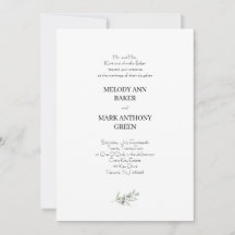 Olive Branch Wedding Invitation