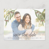 Olive Branch Wedding Photo Save the Date Aankondigingskaart (Voorkant)