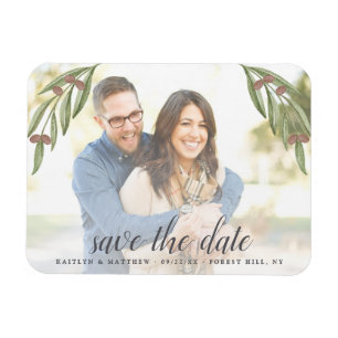 Olive Branch Wedding Photo Save the Date Magneet