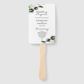 Olive Branch Wedding-programma Ventilatoren Handwaaier (Voorkant)