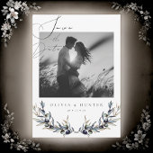 Olive Branch Zwart-wit bruiloft Save the Date