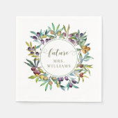 Olive Branches Italian Future Mrs Bridal Shower Servet (Voorkant)