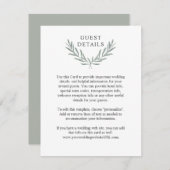 Olive Branches Laurel Wreath Gastengegevens Informatiekaartje (Voorkant / Achterkant)