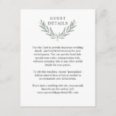 Olive Branches Laurel Wreath Gastengegevens Informatiekaartje (Voorkant)