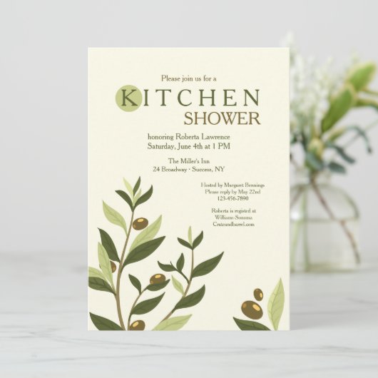Olive Branches Uitnodiging (Staand voorkant)