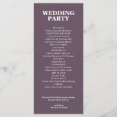 Olive Brown Wedding Flat Programmakaart (Achterkant)