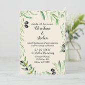 Olive bruiloft kaart (Staand voorkant)