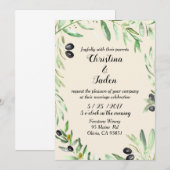 Olive bruiloft kaart (Voorkant / Achterkant)