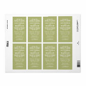 Olive bruiloft wijn fles Monogram Favor Labels (Full Sheet)