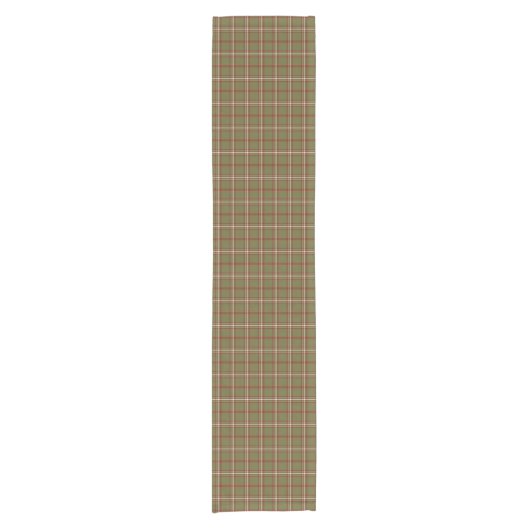 Olive Burgundy White Plaid Classic Table Runner Korte Tafelloper (Voorkant)