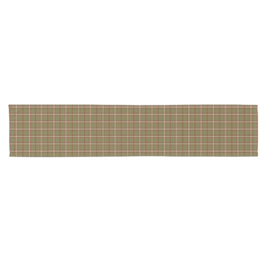Olive Burgundy White Plaid Classic Table Runner Korte Tafelloper (Horizontaal)