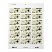 Olive Butterfly Swirl Whimsical Return Address Etiket (Full Sheet)