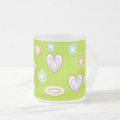 Olive colour Shapes mug Matglas Koffiemok (Voorkant rechts)